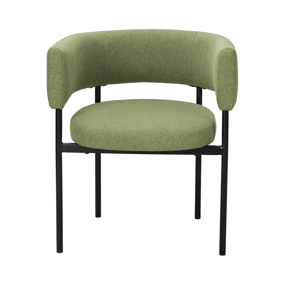 Kyslá zelená kovová stolička